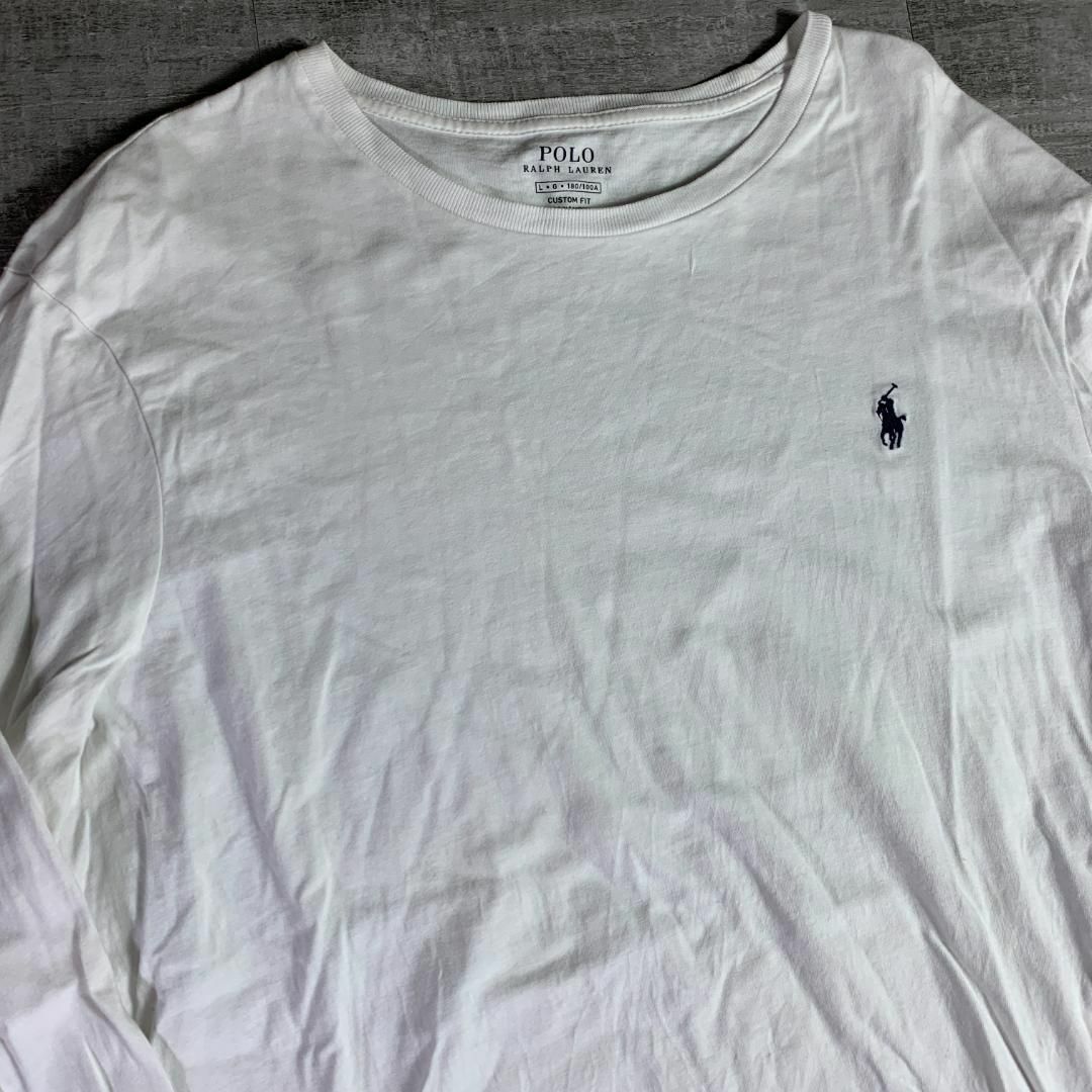 ポロラルフローレン ワンポイントロゴ 長袖Tシャツ ロンT 刺繍ロゴ ポニー L