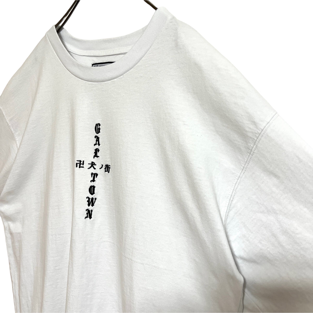 ★美品★GALFY 卍犬ノ街 Tシャツ 中型犬 刺繍 ワッペン 半袖 白