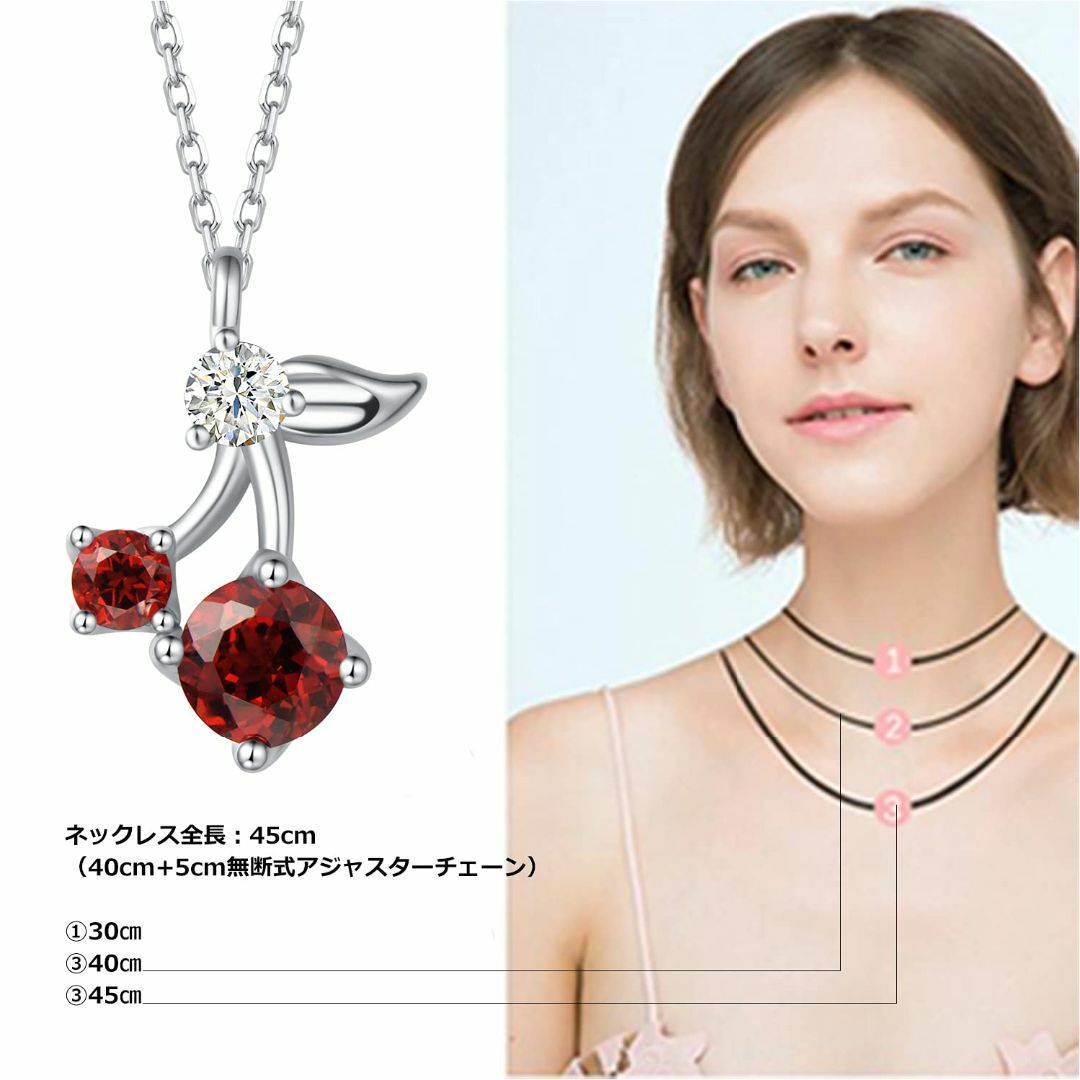【色: 01月-サクランボ】AGVANA 天然ダイヤモンド ネックレス レディー 5