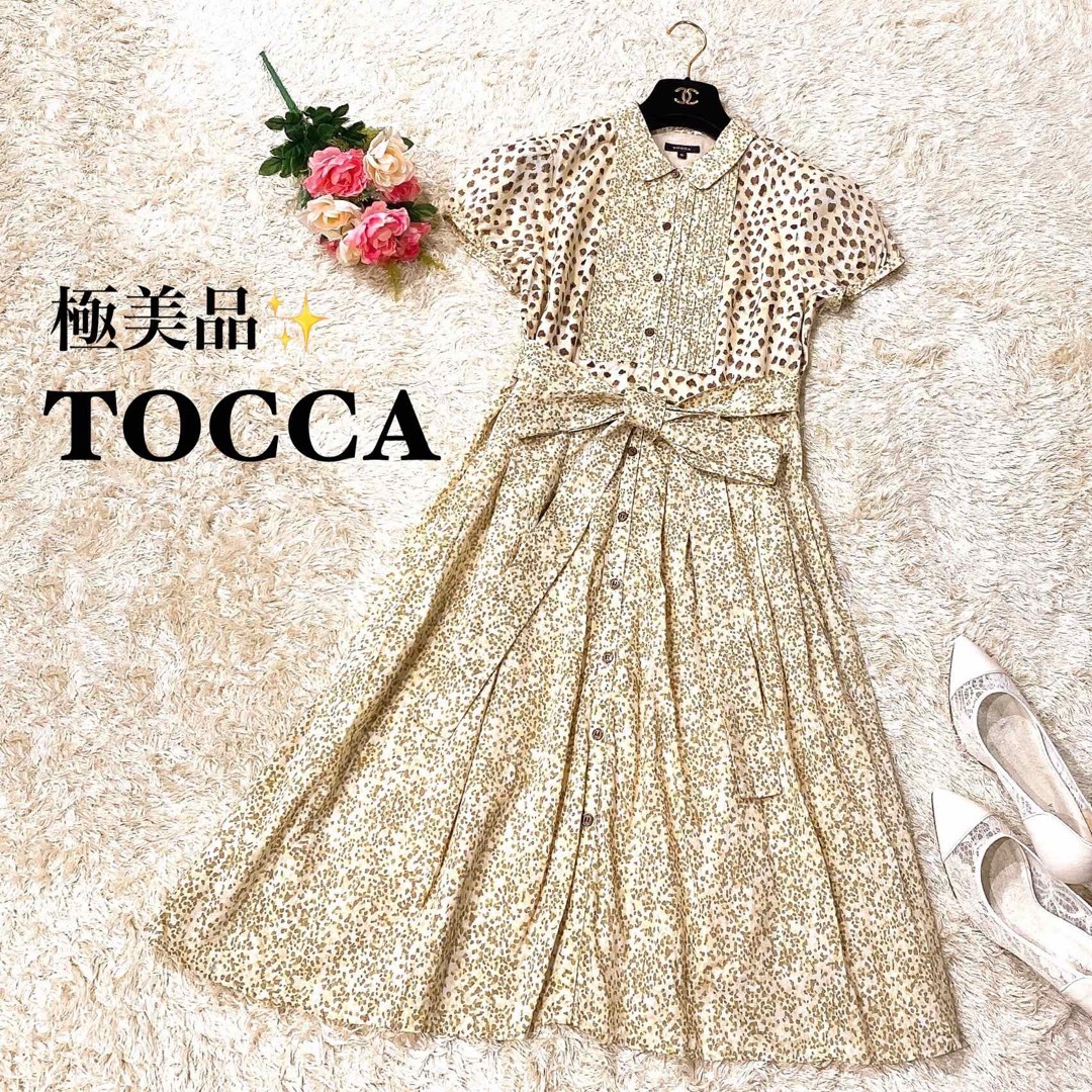 TOCCA - 【極美品】トッカ 小花柄シャツワンピース ウエストリボン