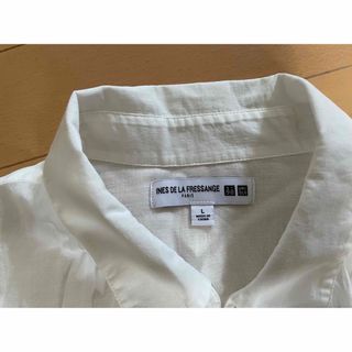 ユニクロ(UNIQLO)のユニクロ レディースシャツ ホワイト (Lサイズ)(シャツ/ブラウス(長袖/七分))