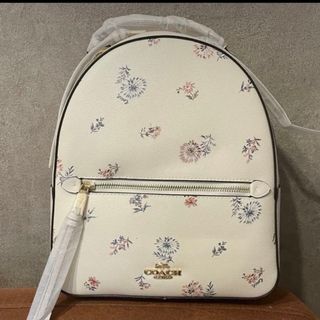 コーチ(COACH)のCOACH コーチ リュック 花柄 フラワー フローラル ホワイト(リュック/バックパック)