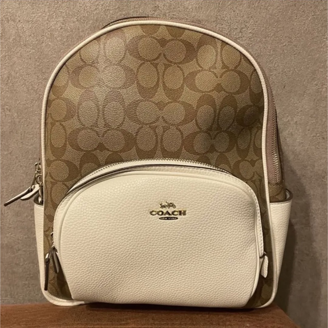 COACH コーチ シグネチャー バックパック ホワイト ベージュ 未使用