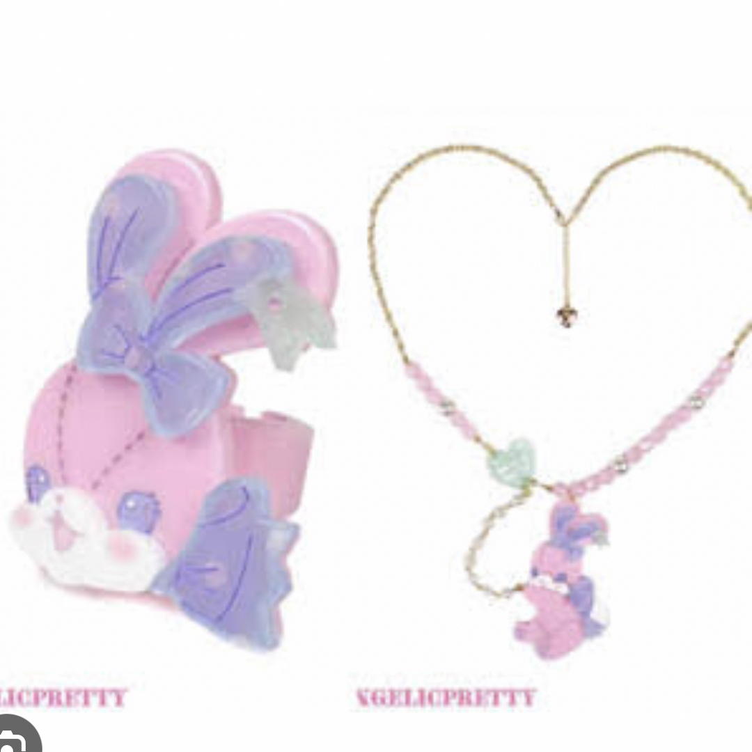 Angelic Pretty(アンジェリックプリティー)のAngelic pretty リリカルバニーネックレス&リング レディースのアクセサリー(ネックレス)の商品写真