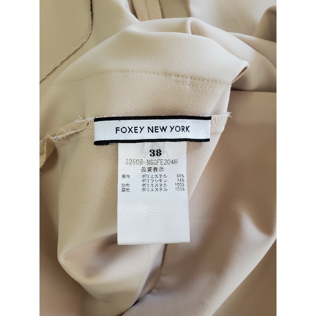 【良品】FOXEY NEW YORK 膝丈ワンピース ベージュ 38