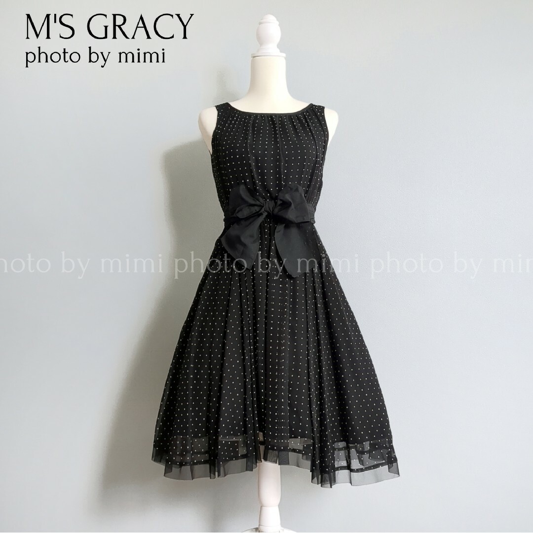 M´S GRACY*カタログ掲載*ドットシフォンワンピース-