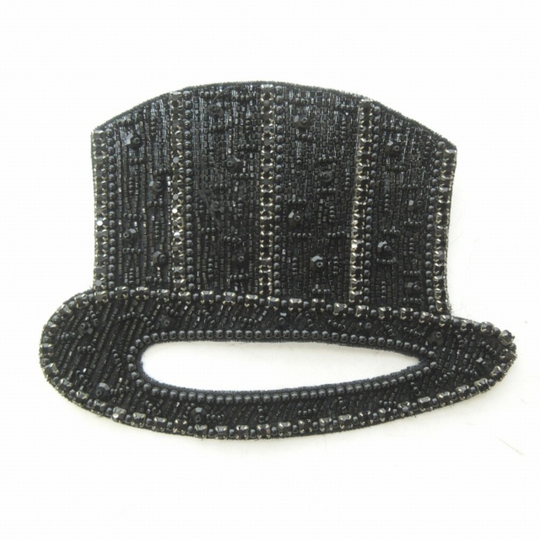 エンポリオアルマーニ ハット 帽子 ブローチ ビーズ 装飾 黒 NGA35 | フリマアプリ ラクマ