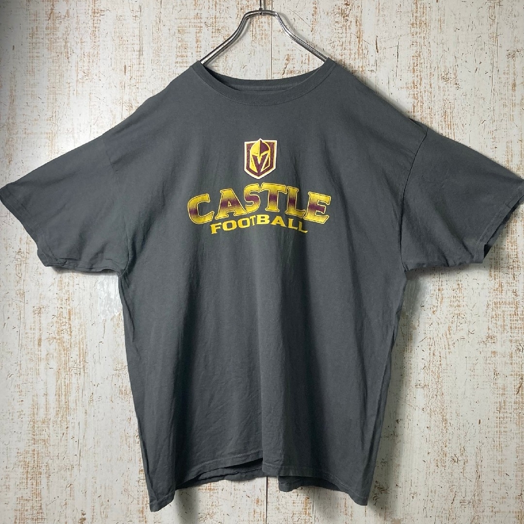 ヘインズ カレッジ アメフト Tシャツ グレー オーバーサイズ アメリカ