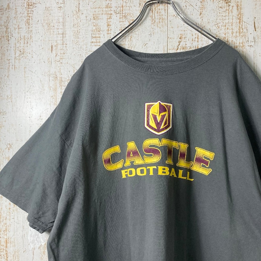 ヘインズ カレッジ アメフト Tシャツ グレー オーバーサイズ アメリカ
