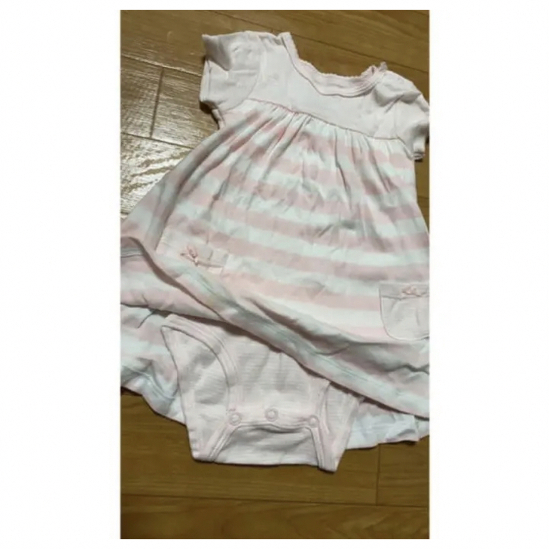 carter's(カーターズ)のcarersボーダーワンピース 80 キッズ/ベビー/マタニティのキッズ服女の子用(90cm~)(Tシャツ/カットソー)の商品写真