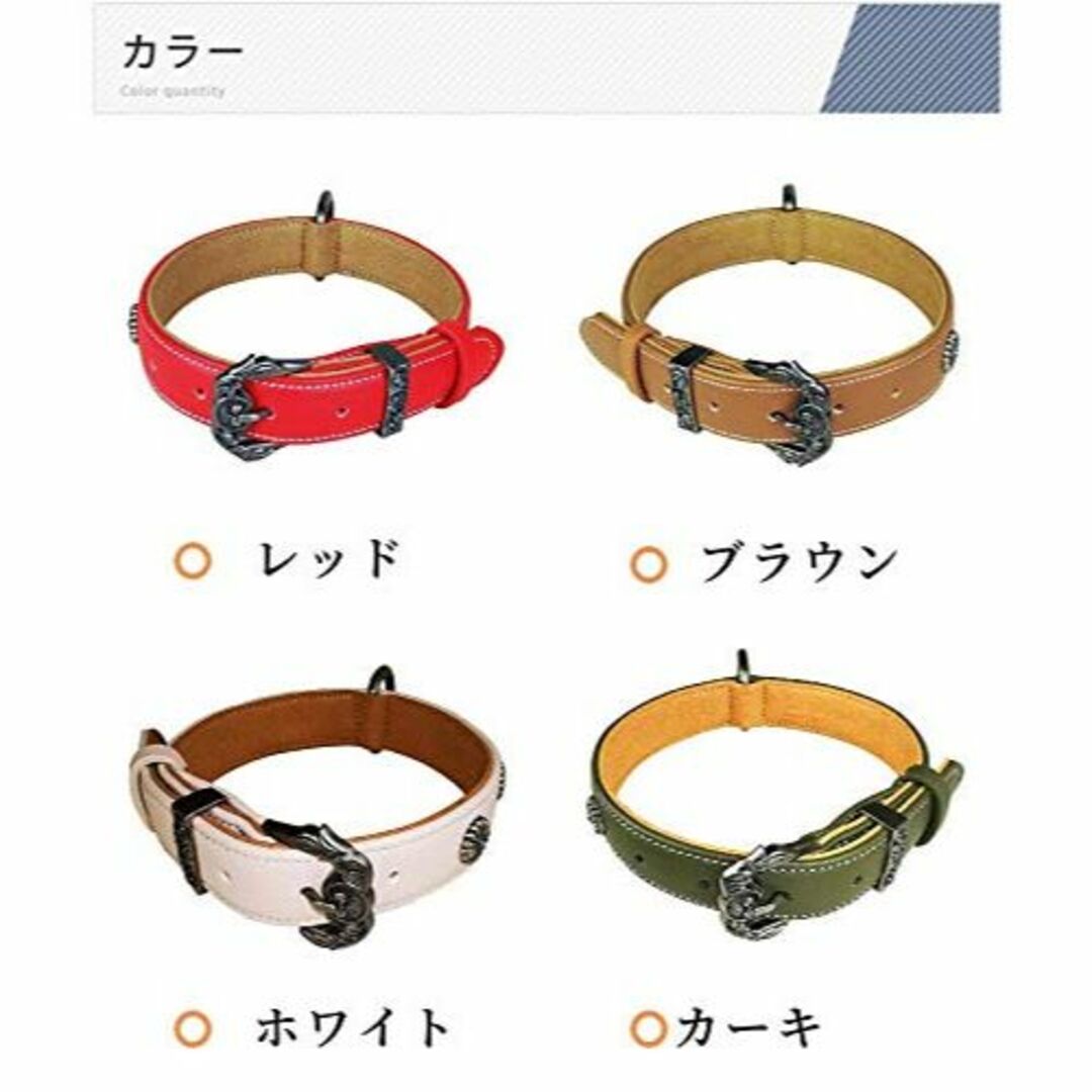 【色: ブラウン】beanspet 犬 首輪 ベーシック スタッズ アンティーク