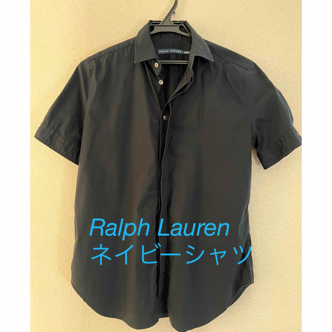 Ralph Lauren(ラルフローレン)のポロラルフローレン  ネイビー 半袖シャツ 美品 紺 シャツ レディースのトップス(シャツ/ブラウス(半袖/袖なし))の商品写真