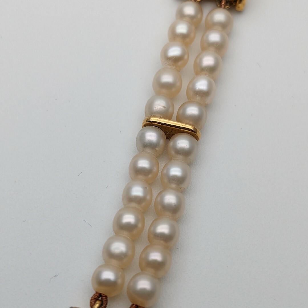 稼動品 タサキ TASAKI パール 田崎真珠 2連パールレディースウォッチ