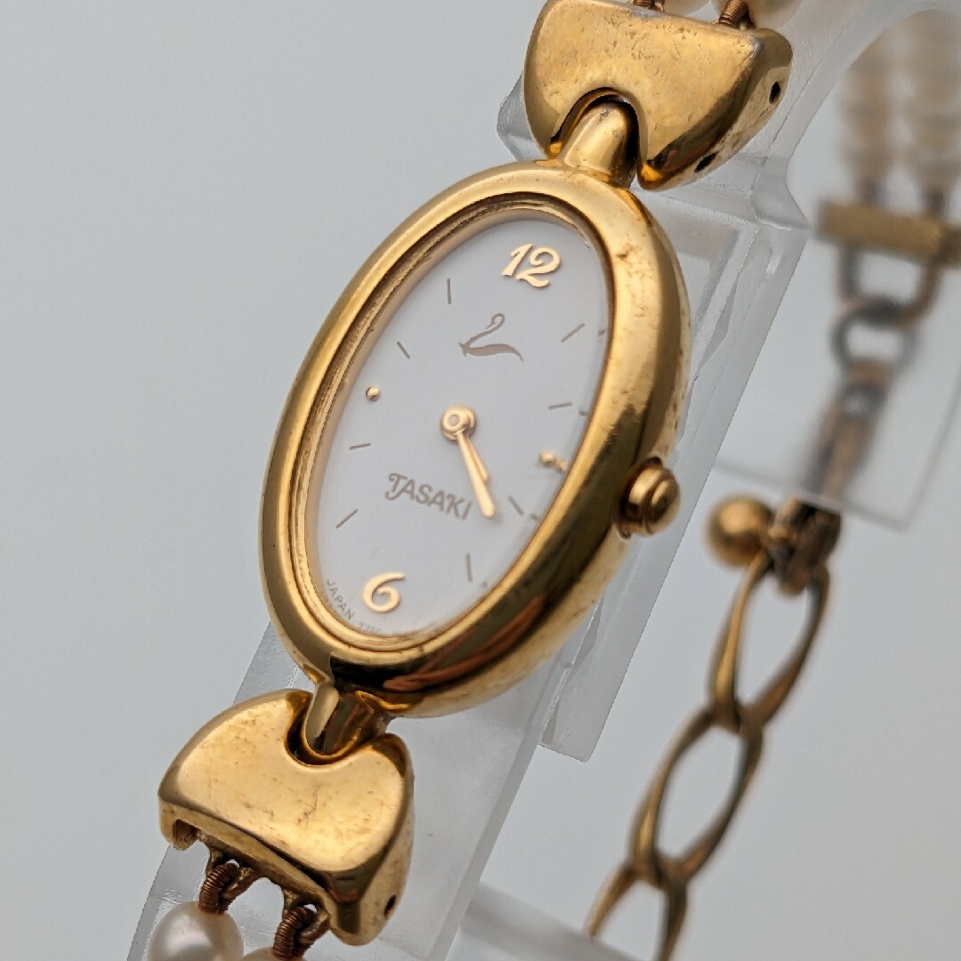 稼動品 タサキ TASAKI パール 田崎真珠 2連パールレディースウォッチ