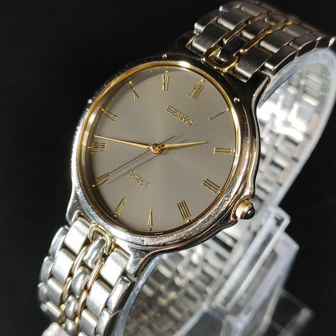SEIKO(セイコー)の美品【稼働品】SEIKO　セイコードルチェ　5E31　グレー　ゴールド　クォーツ メンズの時計(腕時計(アナログ))の商品写真