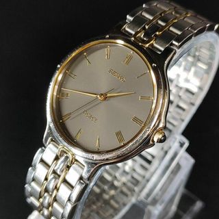 セイコー(SEIKO)の美品【稼働品】SEIKO　セイコードルチェ　5E31　グレー　ゴールド　クォーツ(腕時計(アナログ))