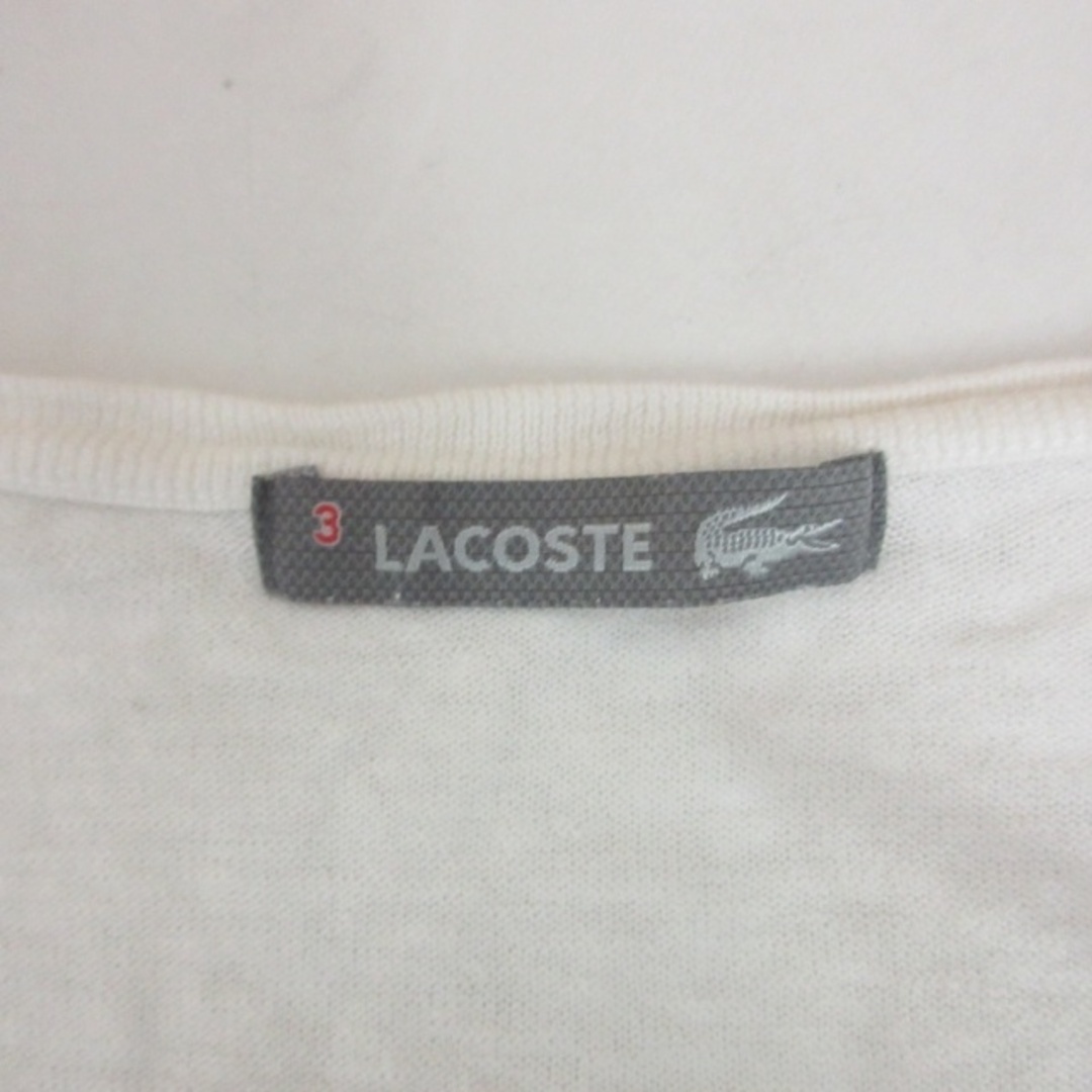 LACOSTE(ラコステ)のラコステ Vネック ニット セーター リネン シルク混 薄手 白ワニ 白 3 メンズのトップス(ニット/セーター)の商品写真