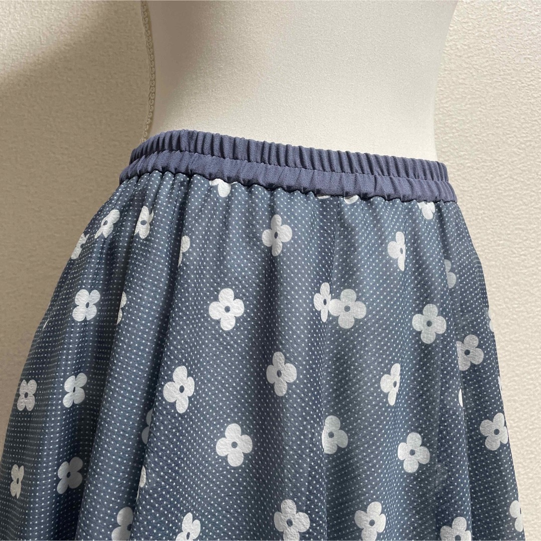 M'S GRACY(エムズグレイシー)のエムズグレイシー  フラワープリント　シフォン　フレアスカート 美品 レディースのスカート(ロングスカート)の商品写真