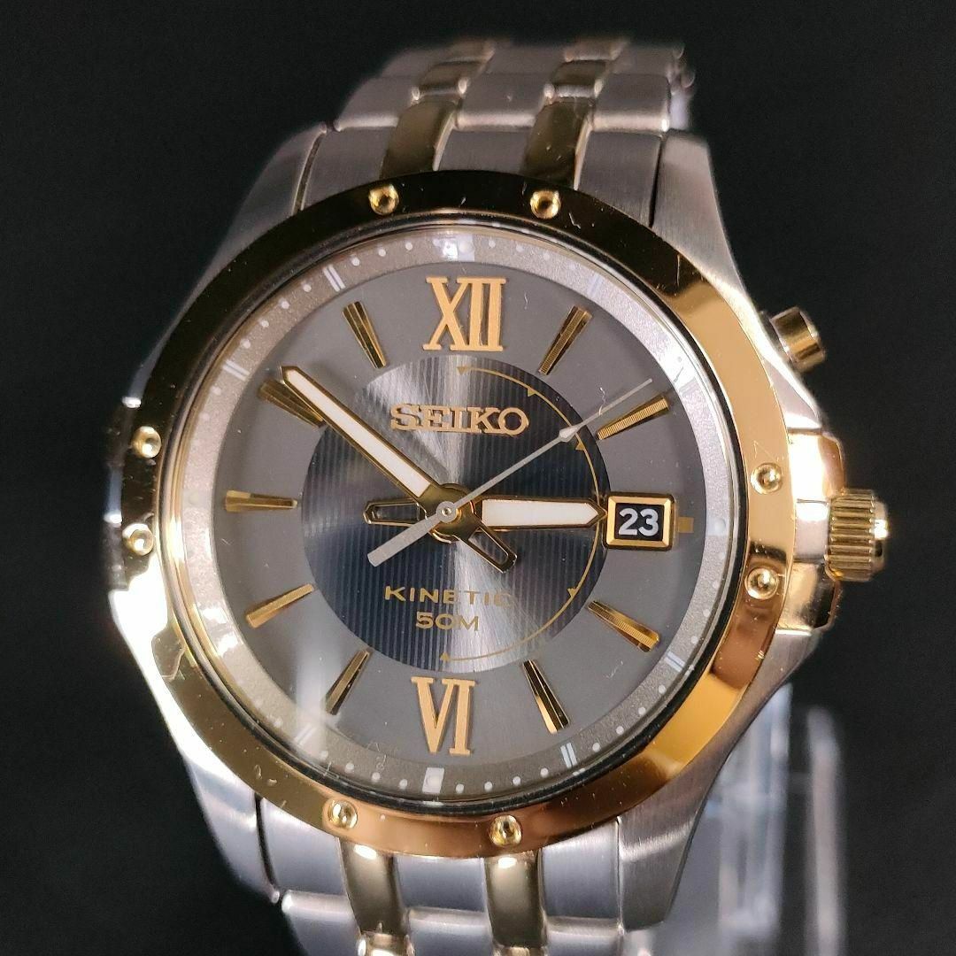 極美品【稼働品】SEIKO　セイコーキネティック　5M62　ゴールド　自動巻き