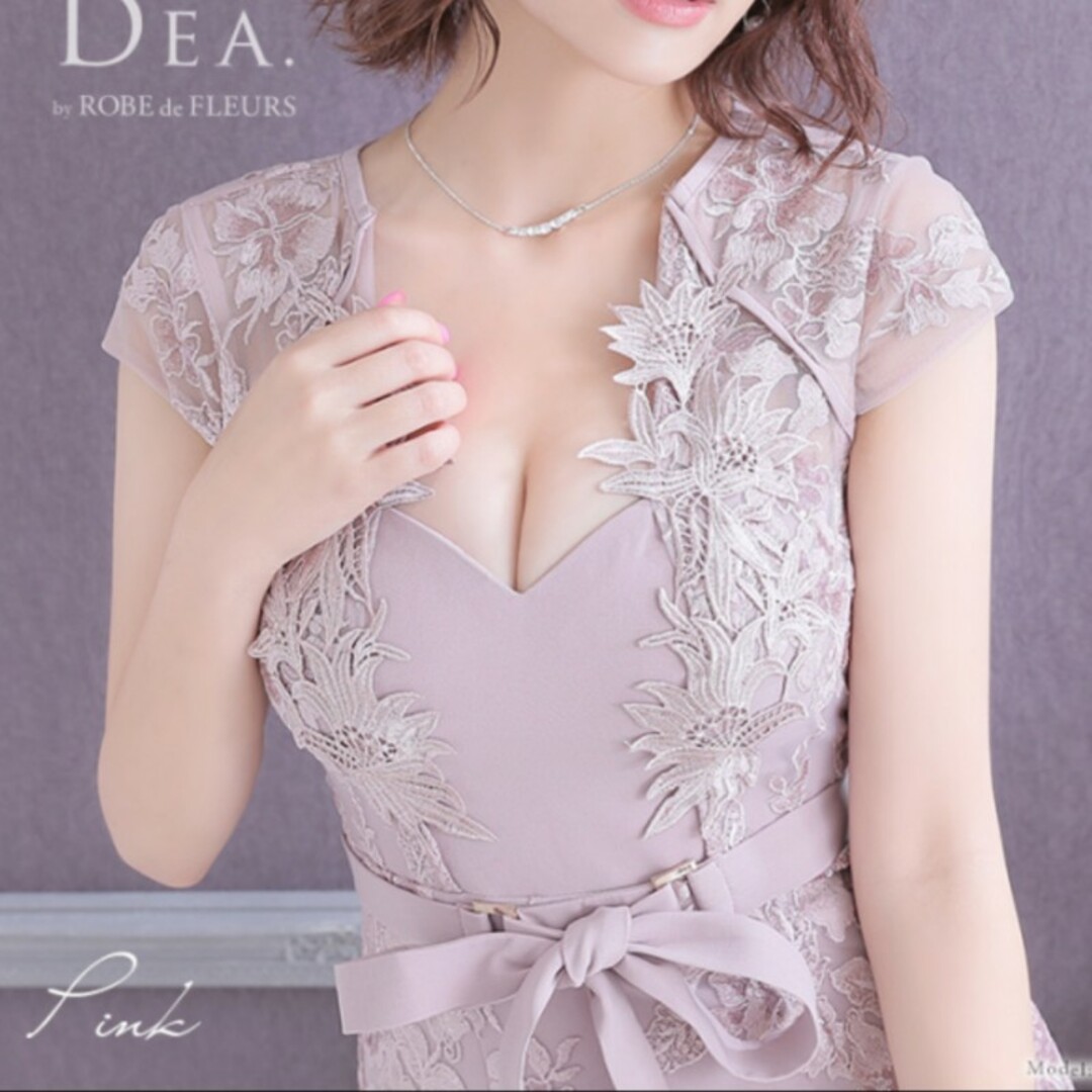 DEA.by ROBE de FLEURS 膝丈 キャバドレス ピンク