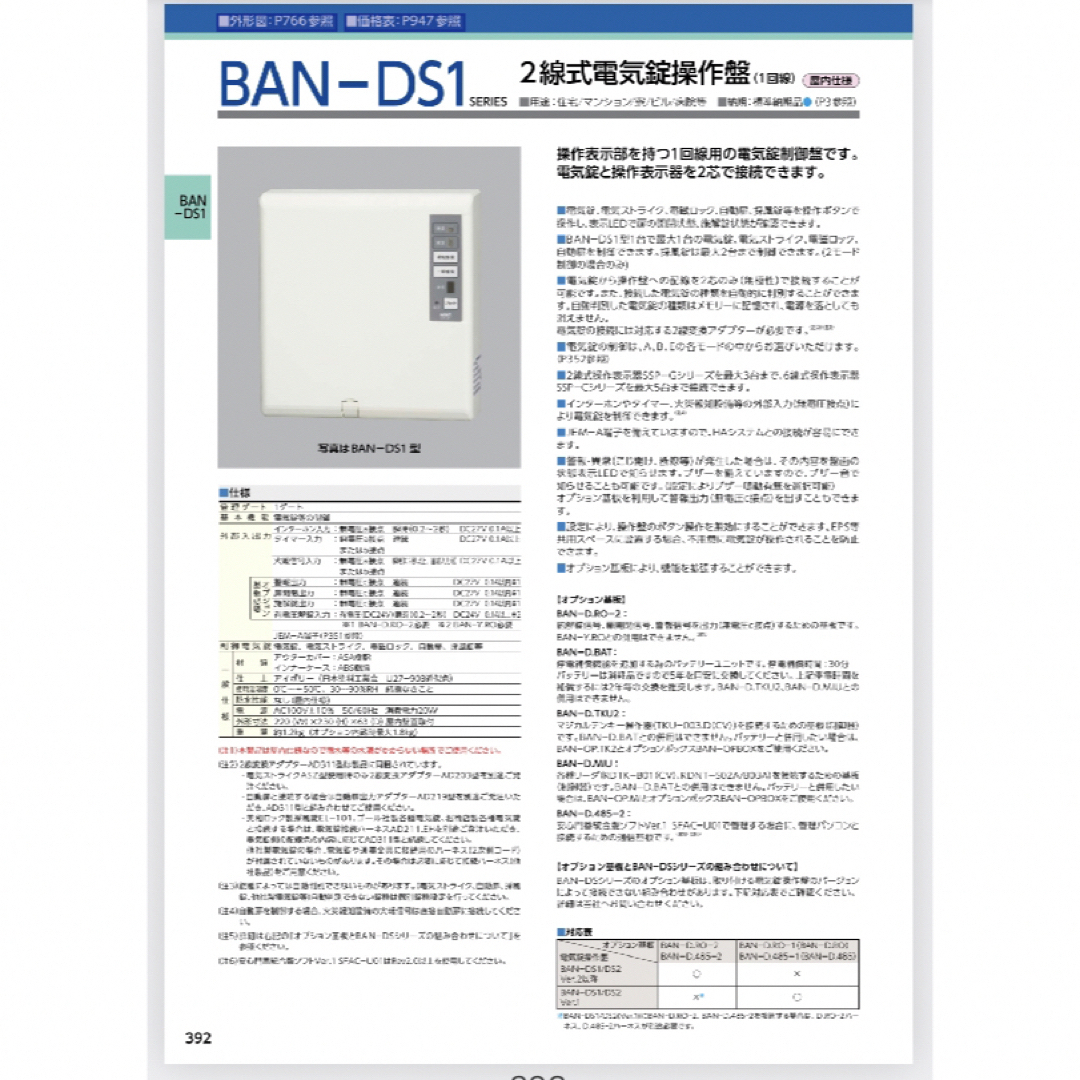美和ロック　電気錠操作盤　BAN-DS1 新品未開封品電気錠操作盤BAN-DS1