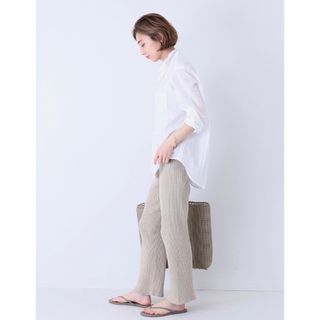 ドゥーズィエムクラス(DEUXIEME CLASSE)の新品 Deuxieme Classe ikat風 パンツ ベージュ38(クロップドパンツ)