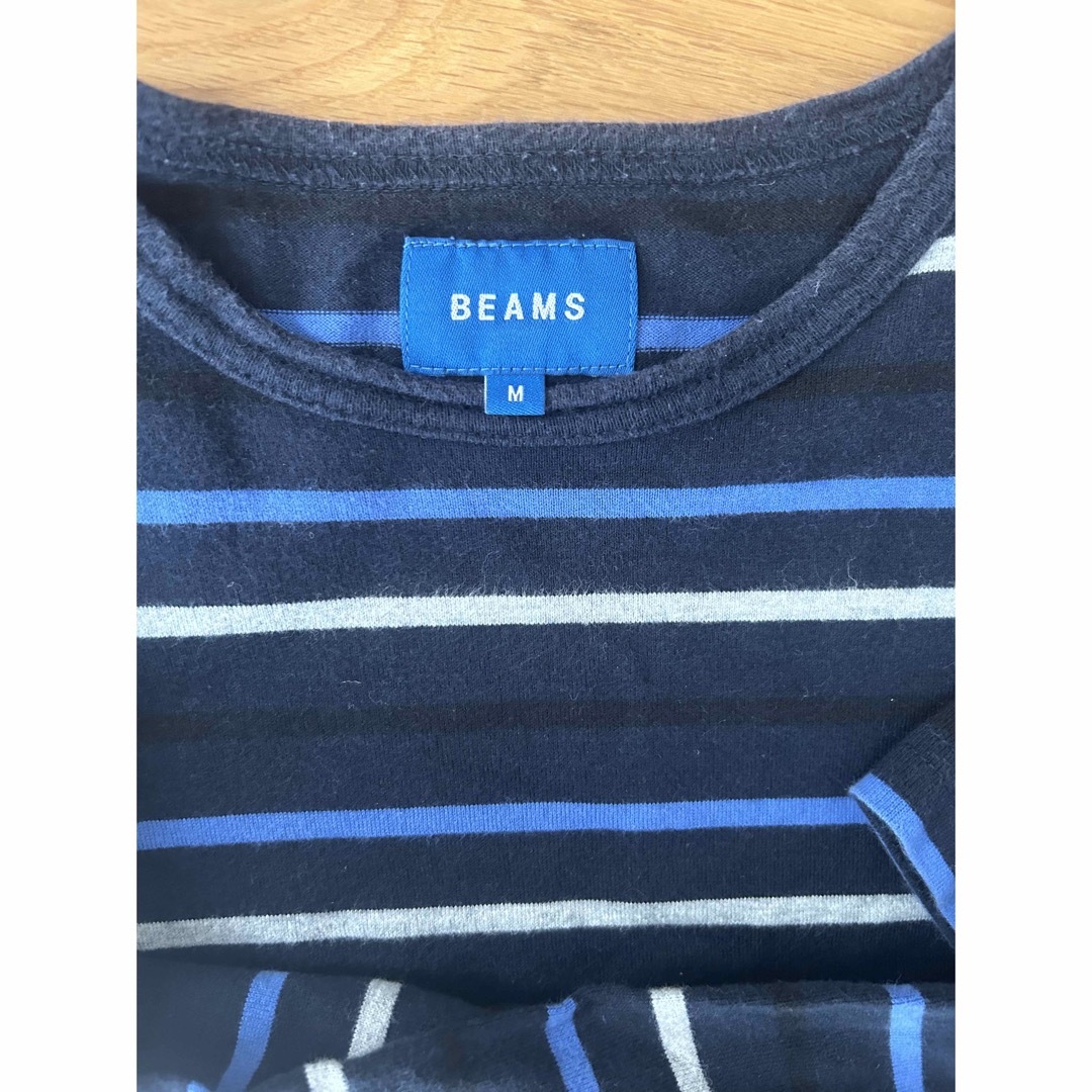 BEAMS(ビームス)の【中古】ビームス　BEAMS tシャツ　メンズ　M ボーダー　ネイビー　ブルー メンズのトップス(Tシャツ/カットソー(半袖/袖なし))の商品写真