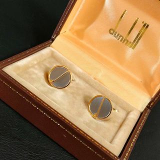 ダンヒル(Dunhill)の【極美品】Dunhill　ダンヒル　カフス　ｄロゴ　ラウンド　ゴールド　シルバー(カフリンクス)