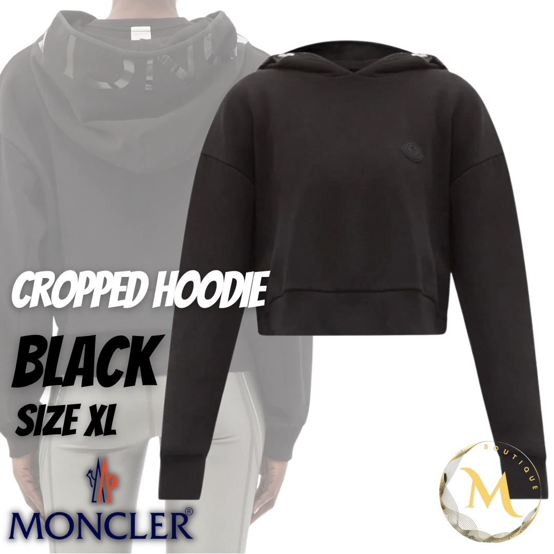 ☆新品未使用・本物保証☆MONCLER Cropped パーカー XL　黒色