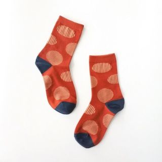 サークルドット ソックス （オレンジ）レディース 靴下 socks sox(ソックス)