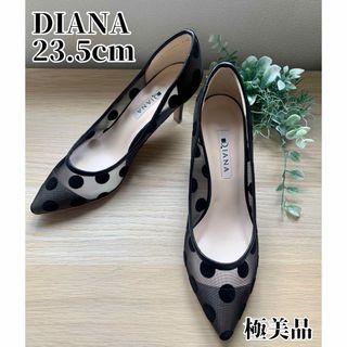 ダイアナ(DIANA)の極美品✨DIANA ダイアナ パンプス ドット ブラック 黒 23.5cm(ハイヒール/パンプス)