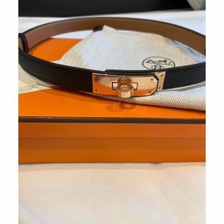 エルメス(Hermes)の新品☆エルメス　ケリー ベルト ブラック×ピンクゴールド(ベルト)