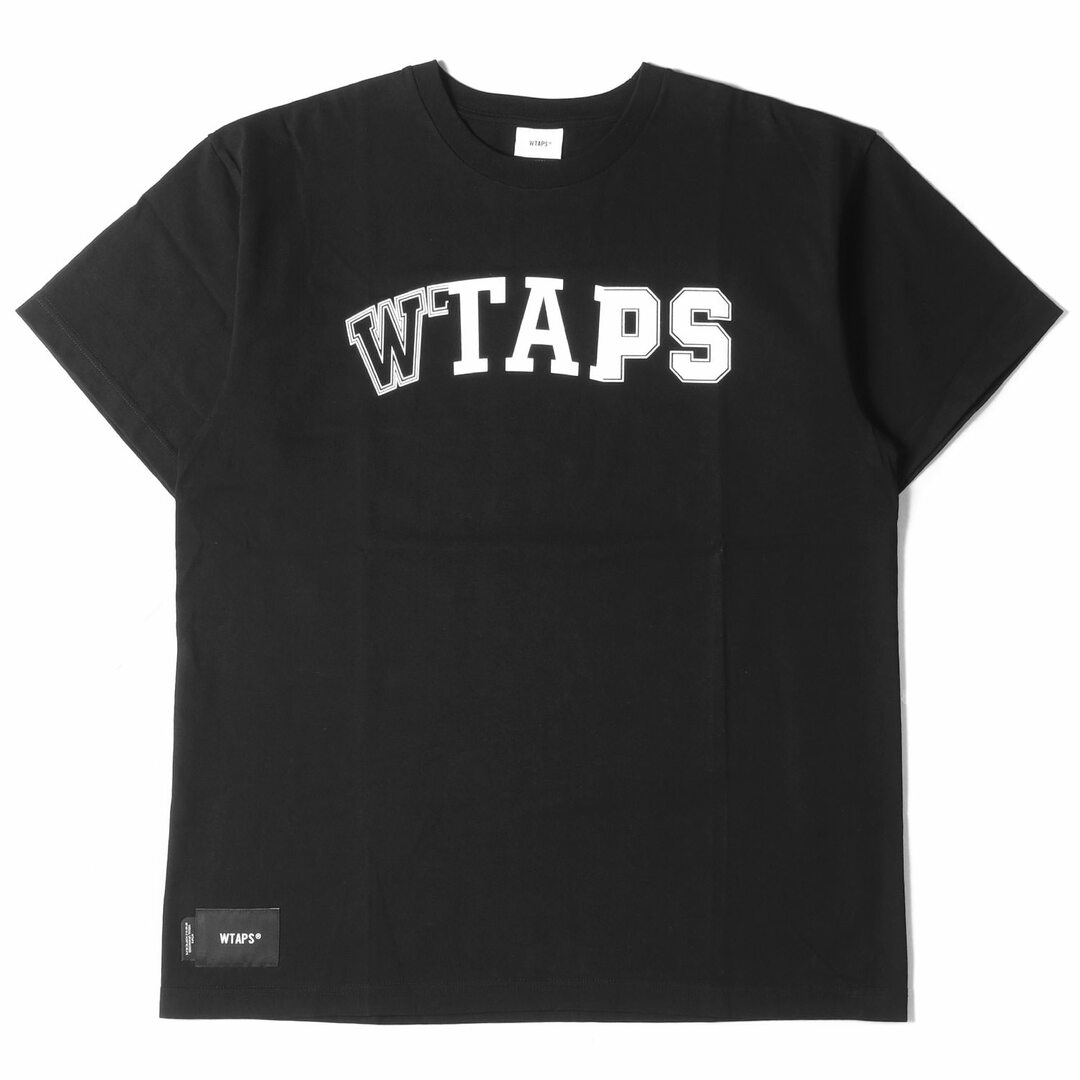 WTAPS ダブルタップス Tシャツ サイズ:S 22SS ロゴ プリント RANSOM SS COTTON 221ATDT-STM09S クルーネック 半袖 ブラック 黒 トップス カットソー カジュアル ブランド ストリート ミリタリー【メンズ】Tシャツ/カットソー(半袖/袖なし)