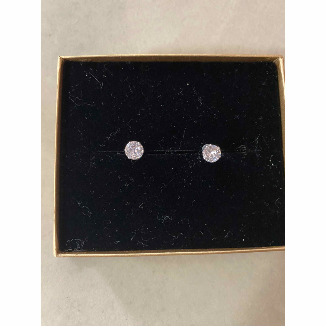 プラチナ シルバー 大粒 ダイヤ6mm ピアス - ピアス