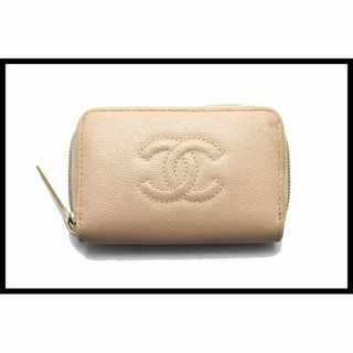 CHANEL コインケース キャビアスキン レザー ベージュ AP2741