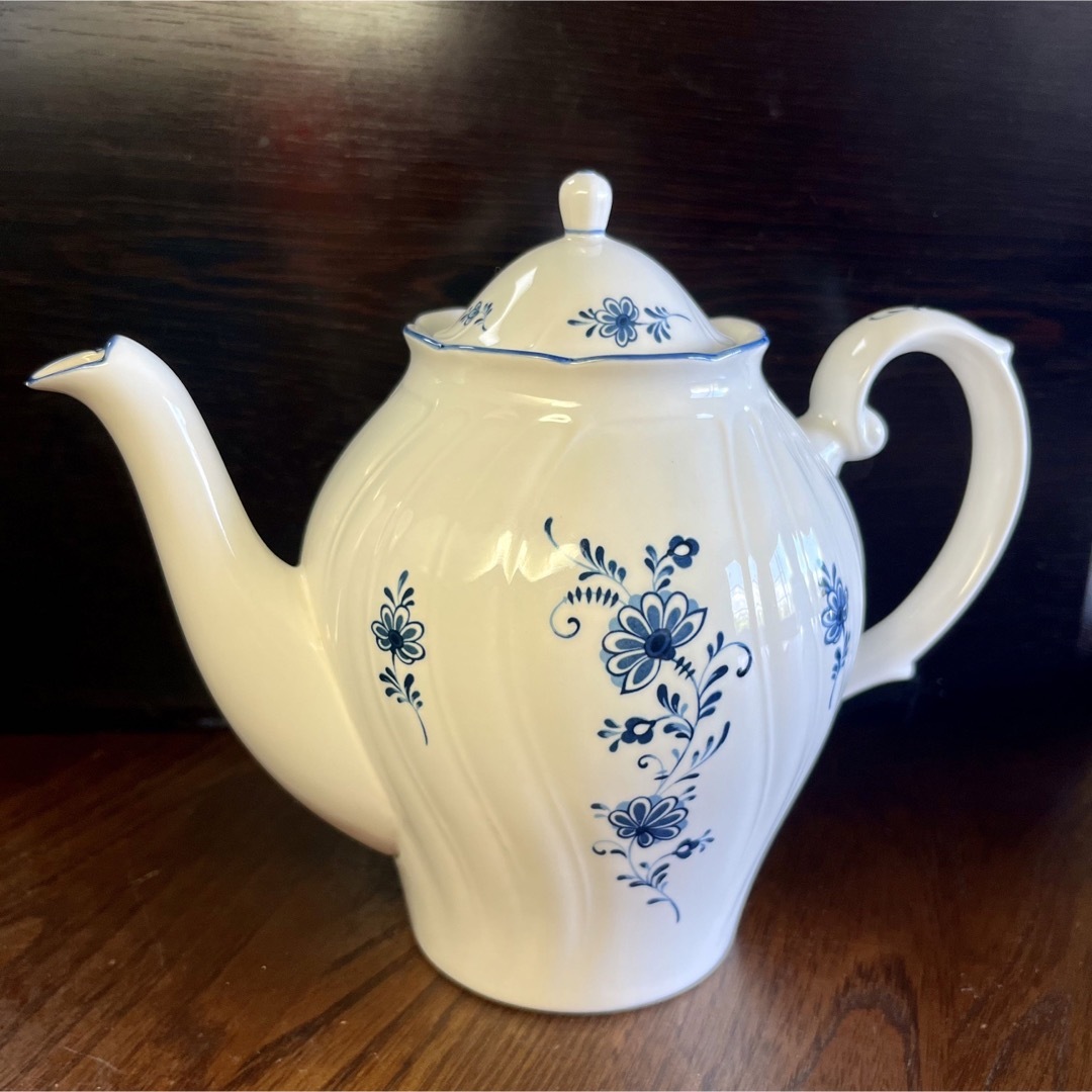 Noritake - ノリタケ クラフトーン 青い小花柄 ティーポット 昭和