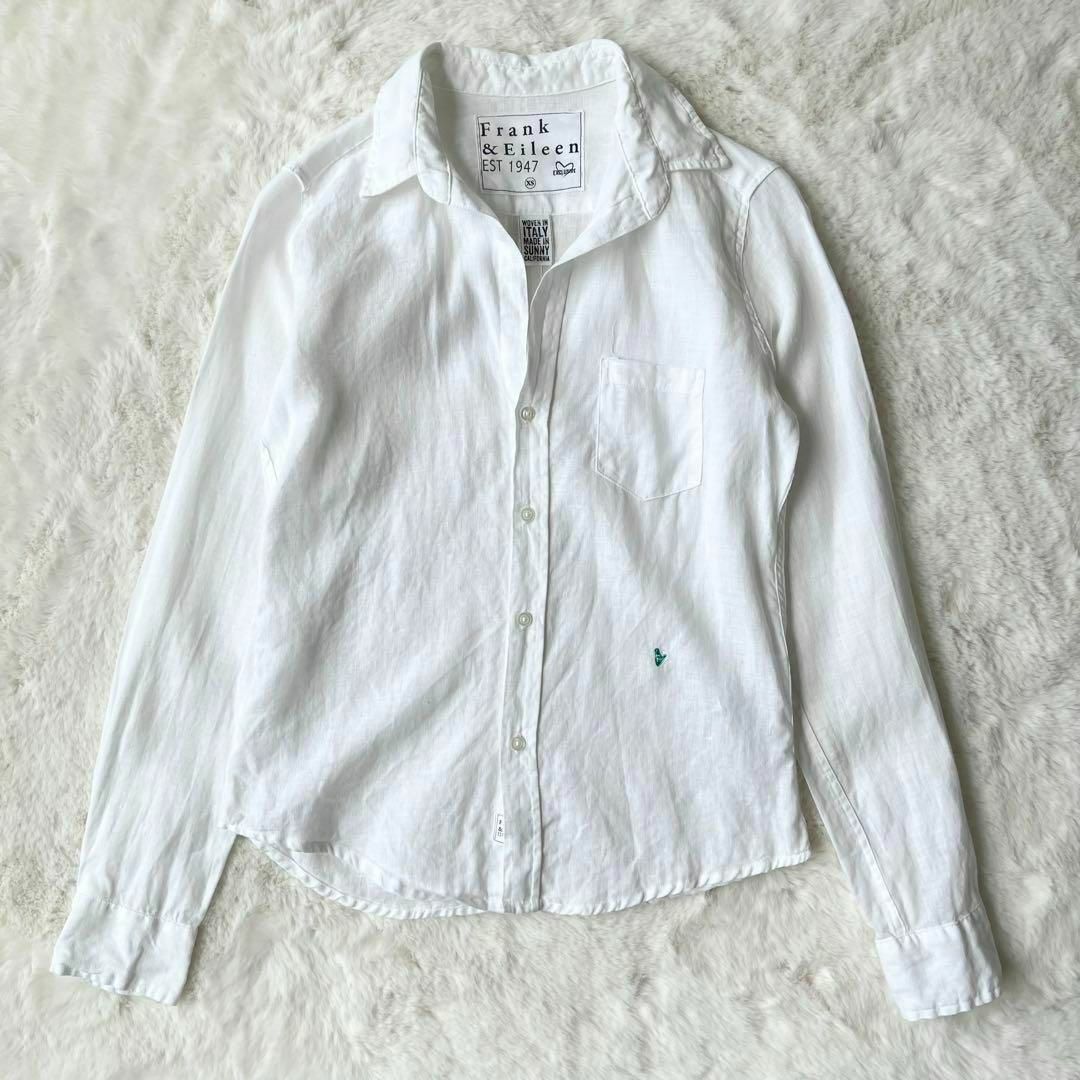 フランクアンドアイリーン リネン スキッパーシャツ ホワイト ハート