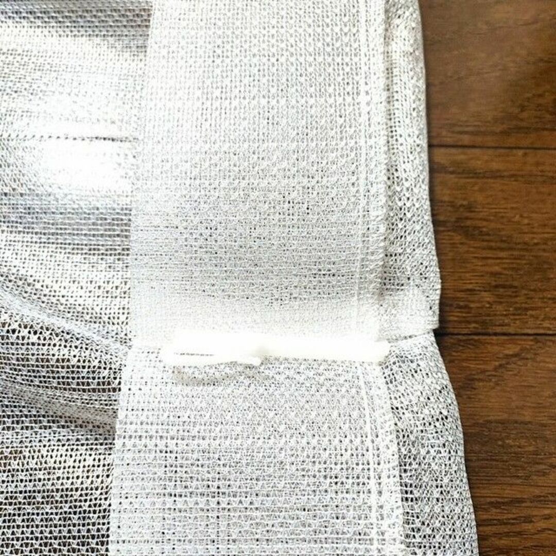 ミラーレースカーテン 2枚 アジャスターフック付 UVカット 100×133cm インテリア/住まい/日用品のカーテン/ブラインド(レースカーテン)の商品写真