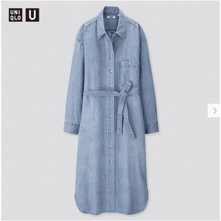 ユニクロ(UNIQLO)のユニクロ　デニムシャツワンピース（長袖）(ロングワンピース/マキシワンピース)