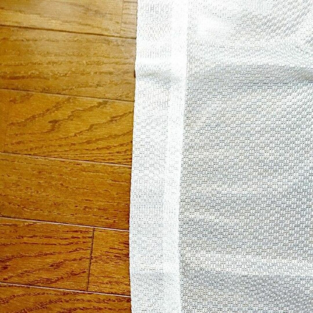 ミラーレースカーテン 2枚 アジャスターフック付 UVカット 100×133cm インテリア/住まい/日用品のカーテン/ブラインド(レースカーテン)の商品写真