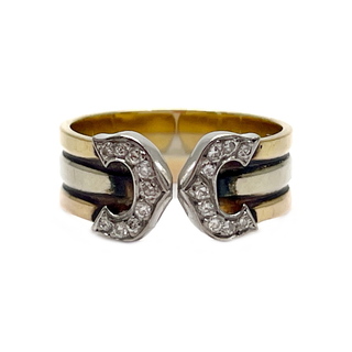 カルティエ(Cartier)のCARTIER 2C ダイヤ スリーカラー リング・指輪 YG×PG×WG(リング(指輪))