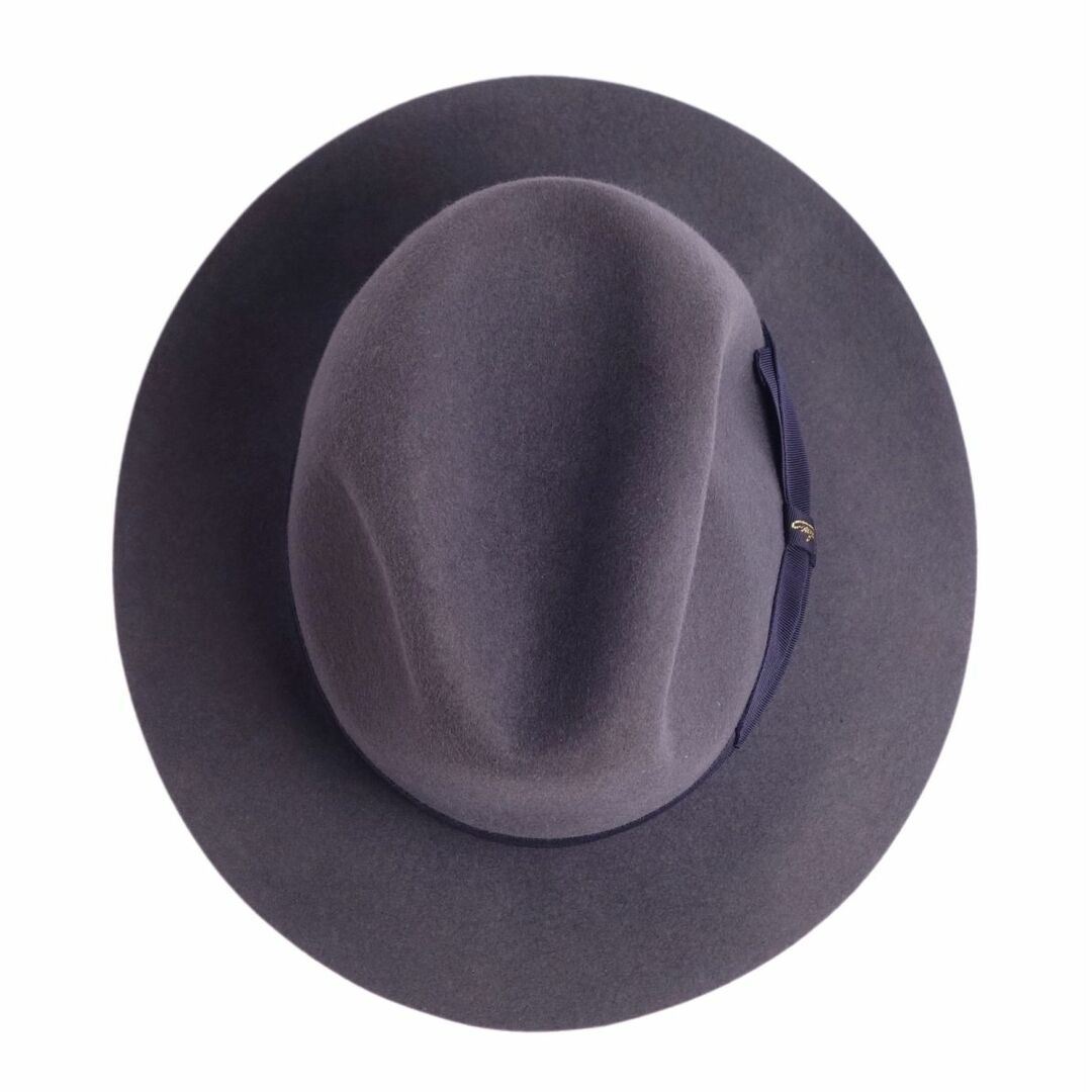 美品 ボルサリーノ Borsalino 帽子 ハット ALESSANDRIA アレッサンドリア 中折れ帽 フェルトハット メンズ 58 グレー