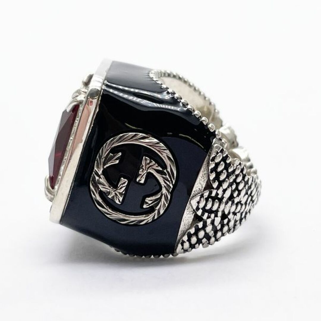 Gucci(グッチ)のGUCCI クリスタルディテール GGロゴシグネット 8号 リング・指輪 SV925 レディースのアクセサリー(リング(指輪))の商品写真