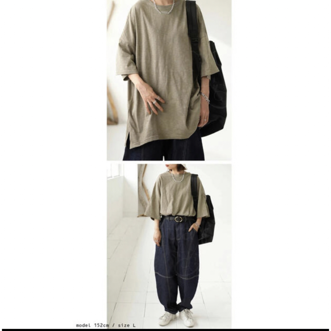 antiqua(アンティカ)のrinako様専用❣️antiquaスリット入りスラブTシャツ レディースのトップス(Tシャツ(半袖/袖なし))の商品写真