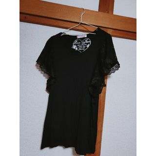 シマムラ(しまむら)の黒レース袖・大きめサイズT・新品未使用(Tシャツ(半袖/袖なし))