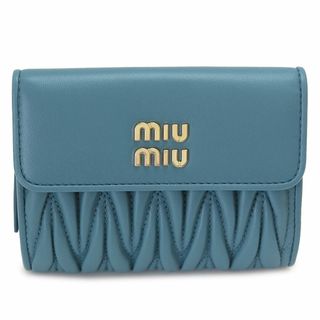 ミュウミュウ(miumiu)のミュウミュウ 折財布 レディース 5ML002 2FPP F0F16 二つ折り財布 コンパクト財布 マテラッセ レザー マリン MIU MIU (財布)