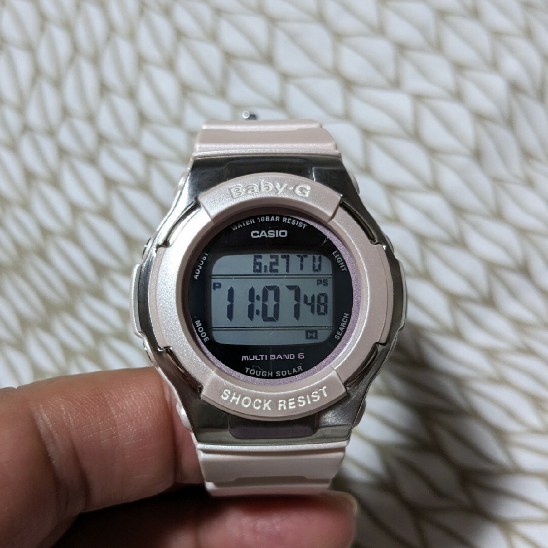 電波ソーラー　腕時計　CASIO Baby-G bgd-1300　薄いピンクレディース