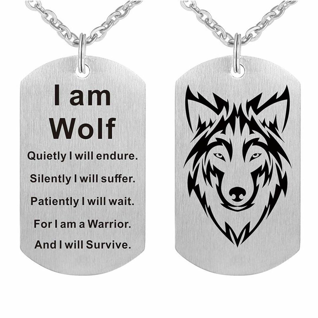 ファッション ウルフ ペンダント ネックレス I am Wolf ファン ギフト