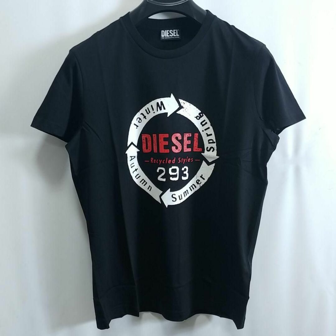 新品 L ディーゼル Diesel グラフィック Tシャツ カットソー C1 黒