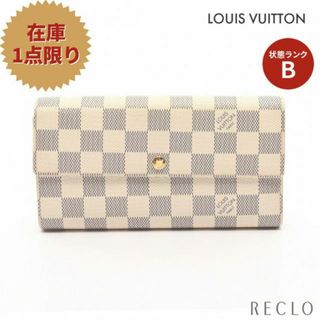 ルイヴィトン(LOUIS VUITTON)のポルトフォイユ サラ ダミエアズール 二つ折り長財布 PVC レザー ホワイト(財布)